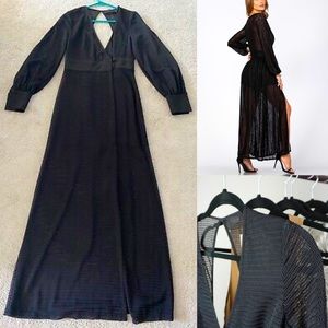 NWT H&M black label crocheted maxi dress gown beach summer vacation tropical